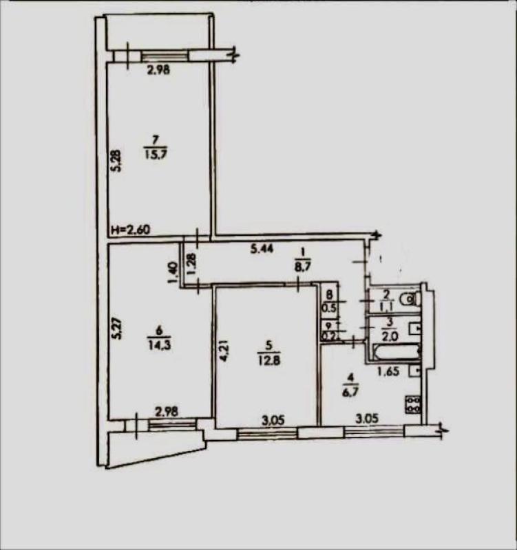 Продаж 3 кімнатної квартири 64 кв. м, Валентинівська вул. (Блюхера) 23е