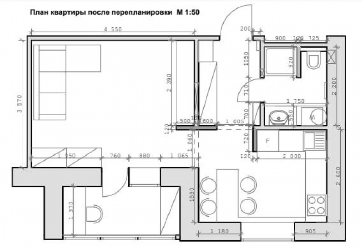 Long term rent 1 bedroom-(s) apartment Peremohy Avenue 53б