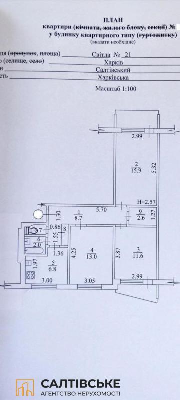 Продаж 3 кімнатної квартири 64 кв. м, Світла вул. 21