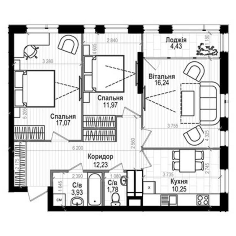 Продажа 3 комнатной квартиры 78 кв. м, Науки просп.