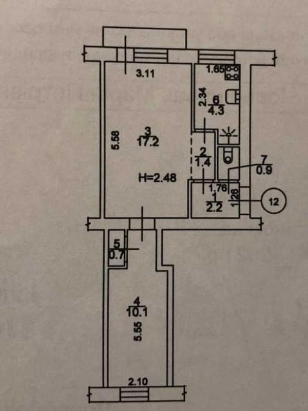 Продаж 2 кімнатної квартири 40 кв. м, Набережно-Лугова вул. 3