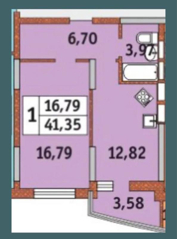 Продаж 1 кімнатної квартири 42 кв. м, Кадетський Гай вул.