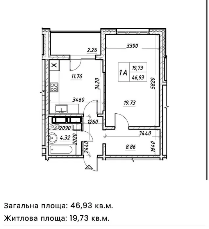 Sale 1 bedroom-(s) apartment 47 sq. m., Konoplianska Street 22