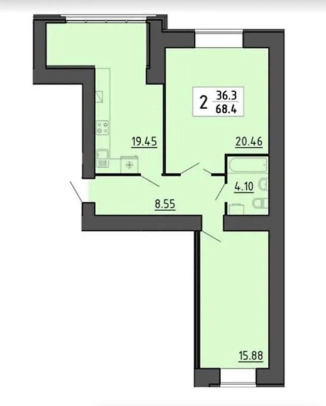 Продажа 2 комнатной квартиры 72 кв. м, Злуки просп. 11