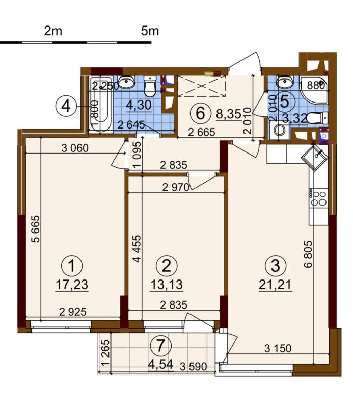 Sale 2 bedroom-(s) apartment 69 sq. m., Oleksandra Olesya street