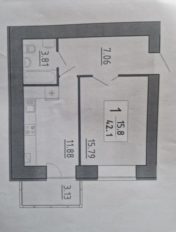 Продажа 1 комнатной квартиры 42 кв. м, Злуки просп. 4