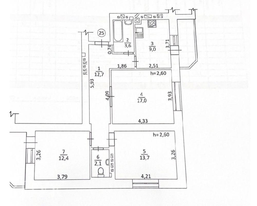 Продаж 3 кімнатної квартири 74 кв. м, Смакули вул.