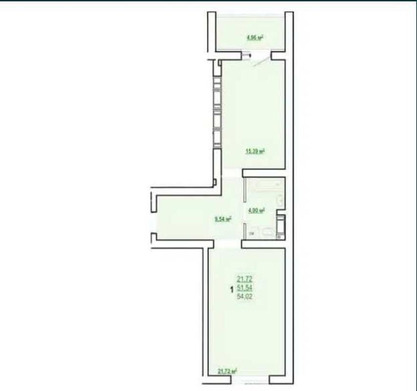 Sale 1 bedroom-(s) apartment 54 sq. m., Poltavsky Shlyakh Street
