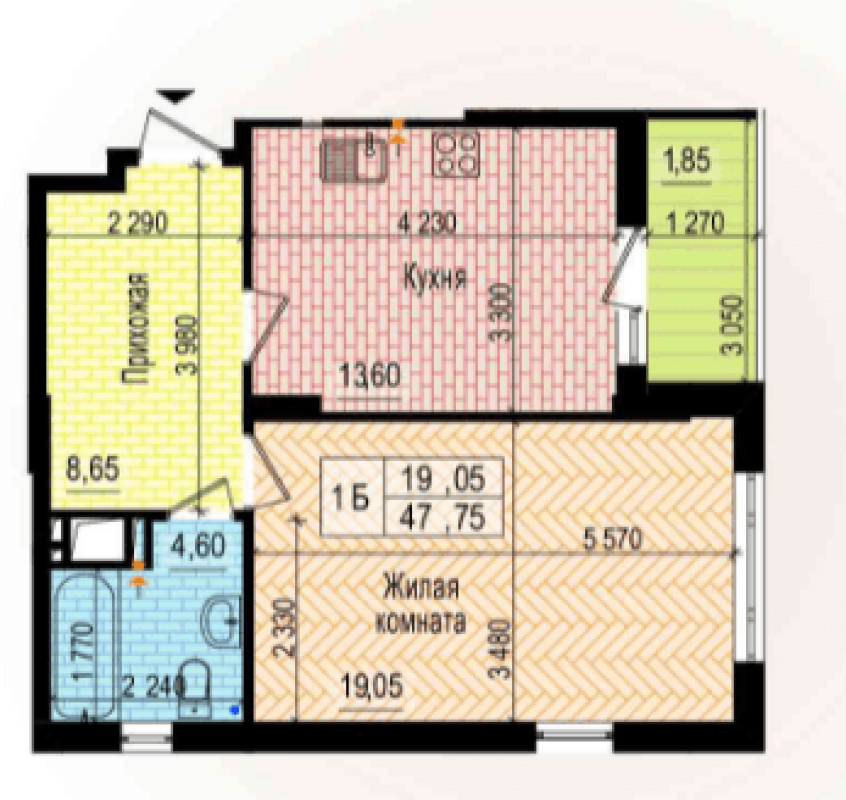 Sale 1 bedroom-(s) apartment 48 sq. m., Petra Hryhorenka Avenue (Marshala Zhukova Avenue) 2