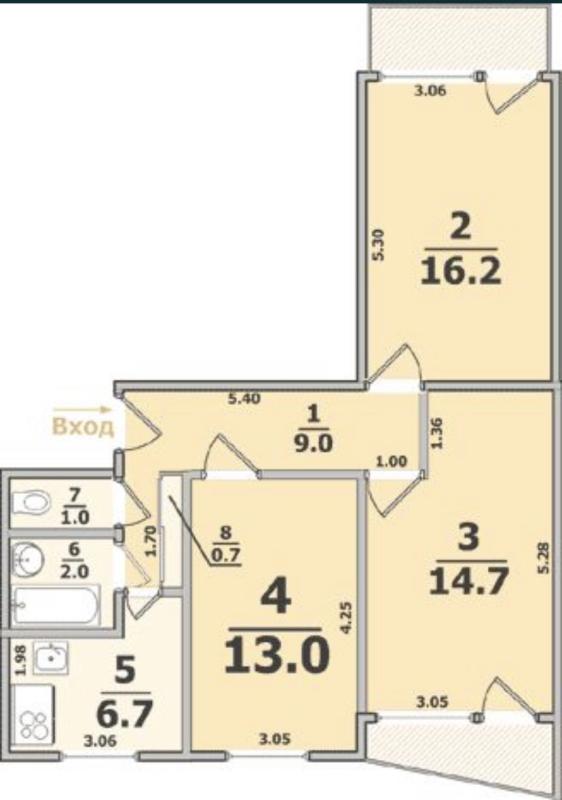 Продаж 3 кімнатної квартири 64 кв. м, Біблика вул. (2-ї П’ятирічки) 1б