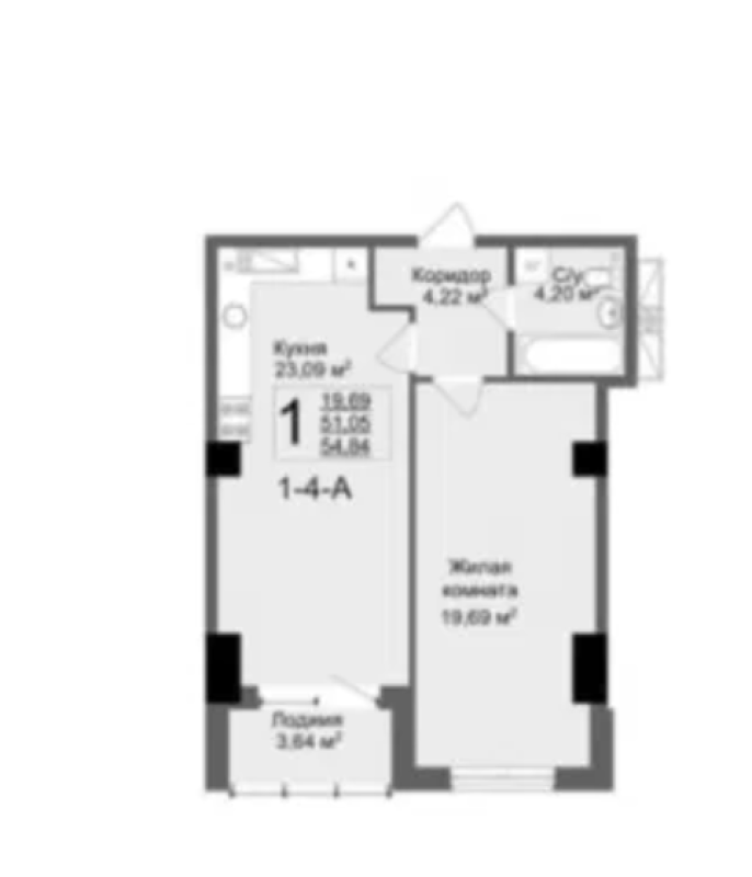 Sale 1 bedroom-(s) apartment 55 sq. m., Dynamivs'ka Street