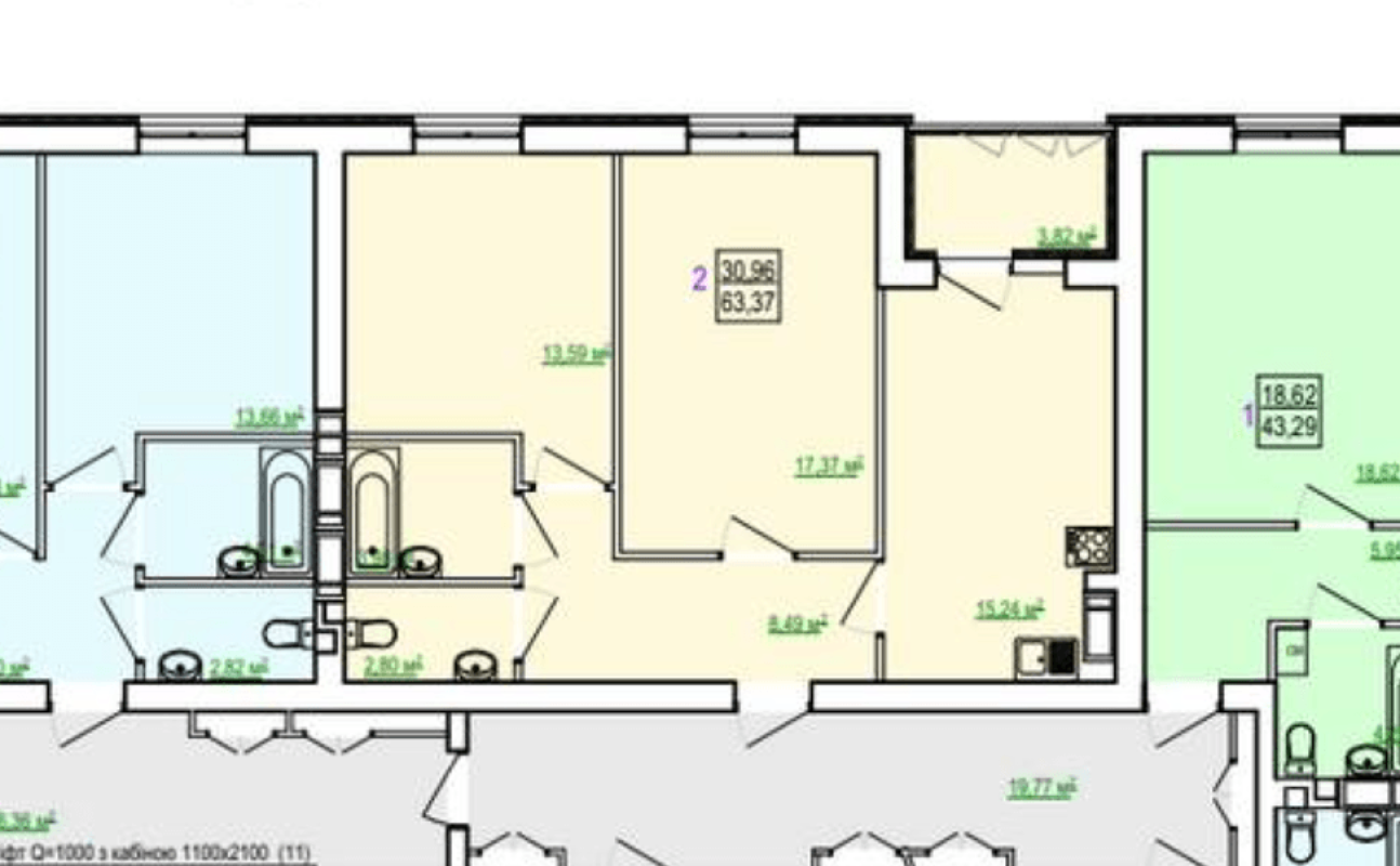 Sale 2 bedroom-(s) apartment 63.37 sq. m., Poltavsky Shlyakh Street